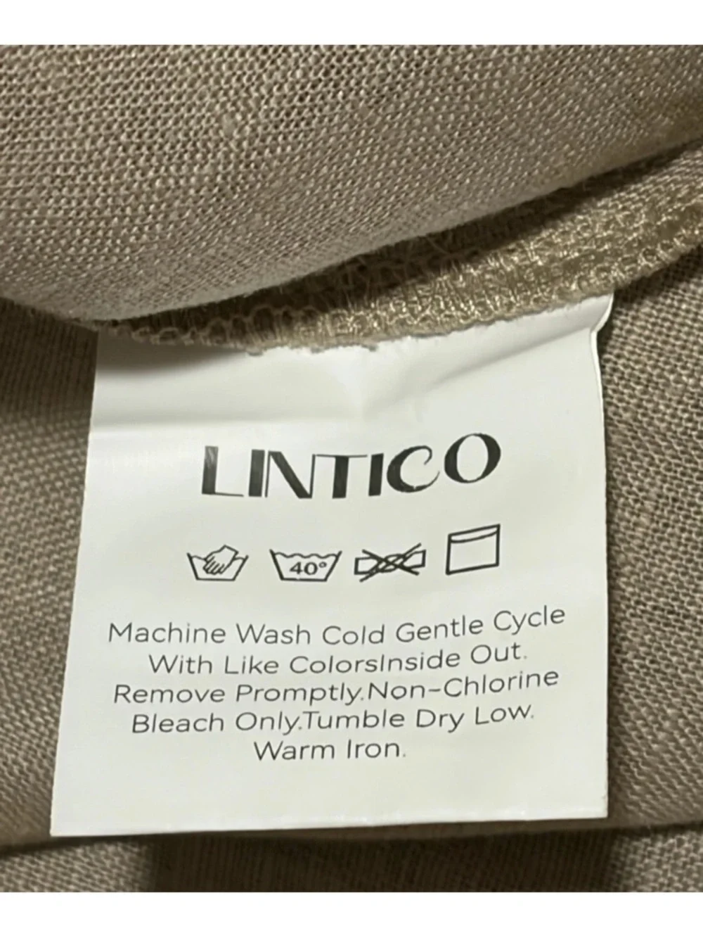 LINTICO 100% Linen Camisole Dress QEARL XL Beach Boho Coastal Minimalist Tan - Picture 14 of 15